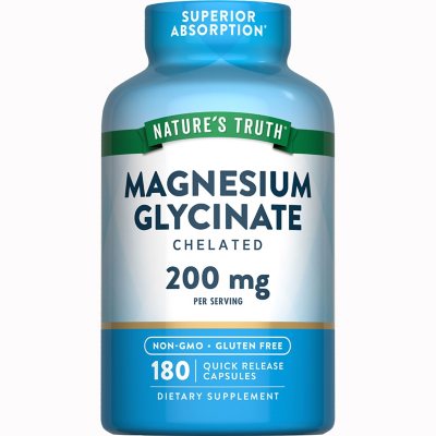 Nature's Truth Magnesium Glycinate Capsules, 200 mg, 180 ct.