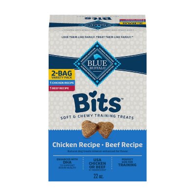 Blue Buffalo Blue Bits Chicken and Beef Variety Pack, Soft-Moist Training Treats, 11 oz., 2 ct.