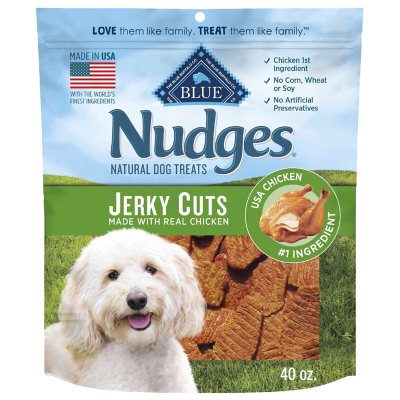 Blue Buffalo Nudges Natural Chicken Flavored Jerky Cut Dog Treats, 40 oz.