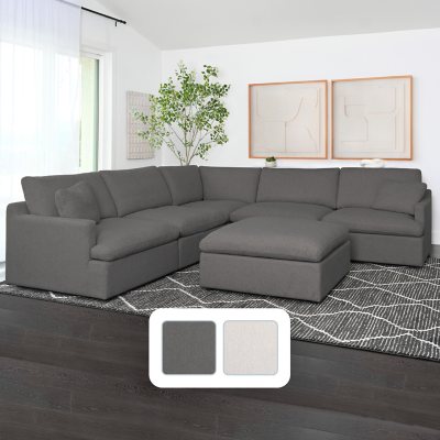 Capri Modular Fabric 6-Piece Sectional, Assorted Colors