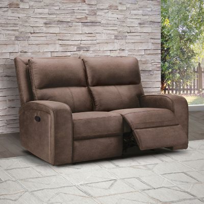 Bryceton Fabric Manual Reclining Loveseat, Dark Brown