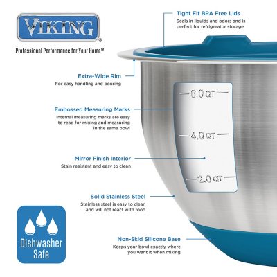 Viking 10-Piece Stainless Steel Mixing, Prep and Serving Bowl Set