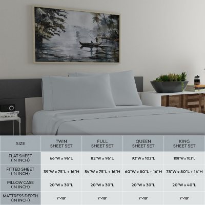 Organic Cotton Brushed Percale Cool and Breathable Sheet Set & Pillowcases, Choose Size and Color