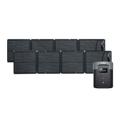 محطة طاقة محمولة EcoFlow DELTA 2 Max 1900 LFP مع لوحين شمسيين بقدرة 110 واط