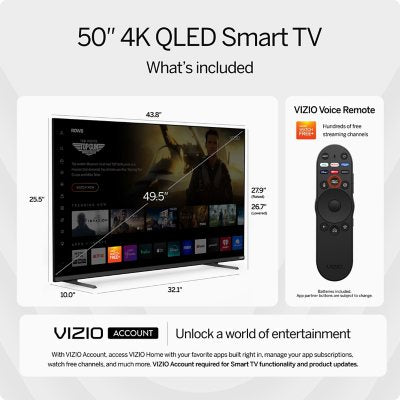 VIZIO 50" Class MQX Series 4K QLED HDR Smart TV - M50QXM-K01