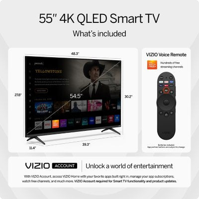 VIZIO 55" Class Quantum 4K QLED Smart TV
