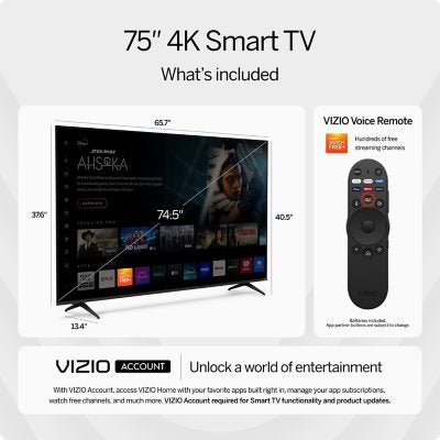 VIZIO 75" Class 4K LED Smart TV