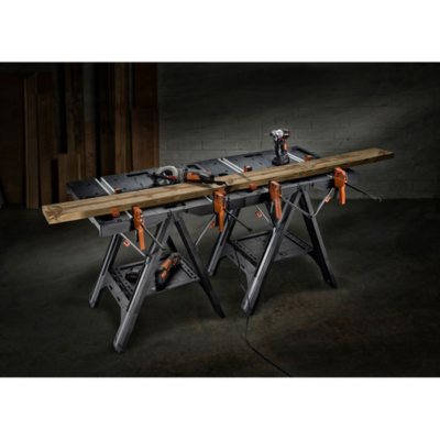 Worx Pegasus Folding Work Table and Sawhorse with Clamps