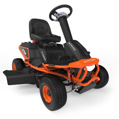 Yard Force 75Ah Battery Electric Rear Engine Riding Lawn Mower 38 in. Vortex Dual Blade with LCD Digital Display