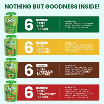 GoGo SqueeZ Organic Variety Pack, 3.2 oz., 24 ct.