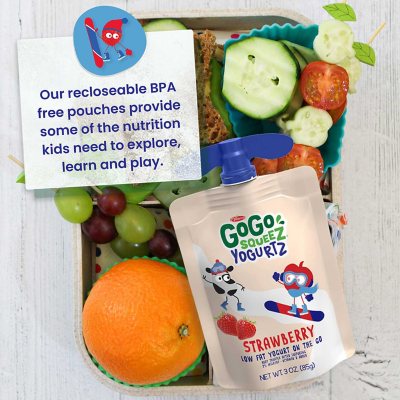 GoGo Squeez Yogurtz Strawberry and Strawberry Banana, 20 ct.