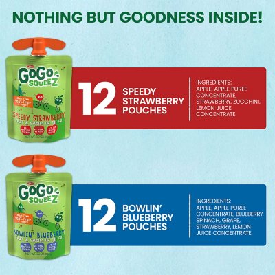 GoGo SqueeZ Fruit & VeggieZ Applesauce Pouches, 3.2 oz., 24 ct.