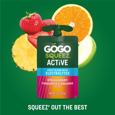 GoGo squeeZ Active Fruit Blend with Electrolytes Variety Pack 3.9 oz., 18 pk.