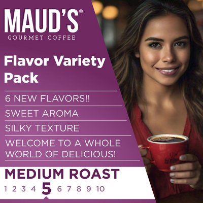 Maud's Gourmet 100% Arabica Coffee Single Serve Pods, Variety Pack 72 ct.