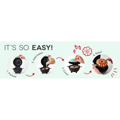 DASH Mini Bundt Cake Maker Machine for Kid-Friendly Breakfast, Snacks, Desserts & More with Non-stick Surface