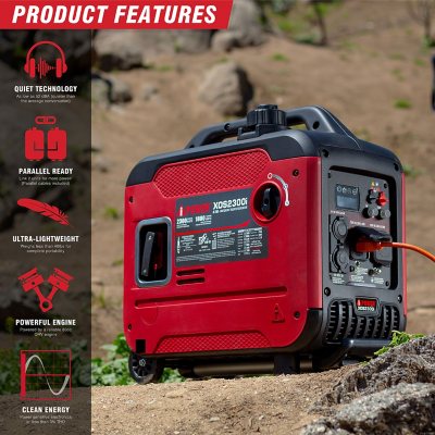 A-iPower Portable Inverter Generator, 2300-Watt CO Sensor, Light-Weight With Telescopic Handle And Wheels
