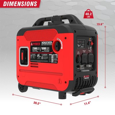 A-iPower Portable Inverter Generator, 2300-Watt CO Sensor, Light-Weight With Telescopic Handle And Wheels