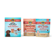 Brutus Bone Broth, Beef Powder Hip & Joint & Pork Probiotic Powder Variety Pack, Dog Food Topper, 3.5 oz., 2 pk.