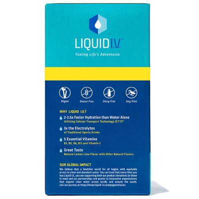 Liquid I.V. Hydration Multiplier Electrolyte Drink Mix, Lemon Lime, 30 ct.