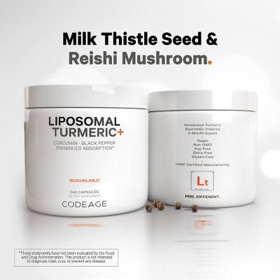 Codeage Liposomal Turmeric Curcumin + Black Pepper 240 ct.