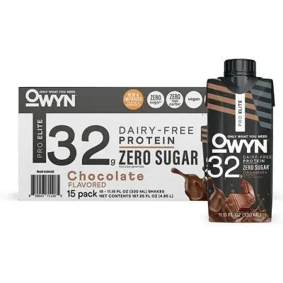 مشروب بروتين نباتي كيتو OWYN Pro Elite 32 جرام، شوكولاتة 11.15 أونصة سائلة، عبوة من 15 قطعة.
