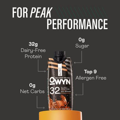 OWYN Pro Elite 32g Keto Plant Protein Shake, Chocolate 11.15 fl. oz., 15 pk.