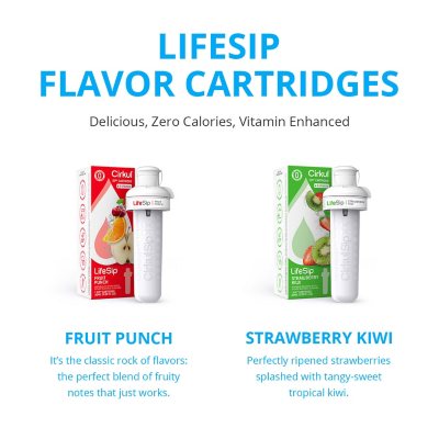 Cirkul 22-oz. Plastic Water Bottle Starter Kit With Blue Lid + 6 Flavor Cartridges