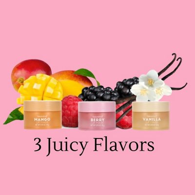 NatureWell Hydrating Lip Masks, Mango, Vanilla & Berry, 0.70 oz., 3 pk.