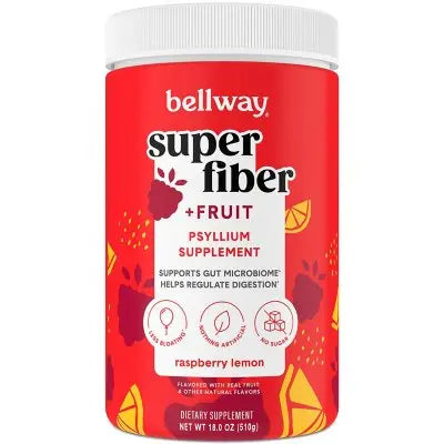 Bellway Super Fiber Fruit, Psyllium Husk Powder Fiber Supplement, Raspberry Lemon, 1.2 lbs.