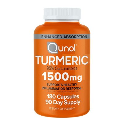 Qunol Turmeric Curcumin 1500mg Capsules 180 ct.