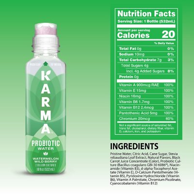 Karma Probiotic Water Variety Pack 18 fl. oz. 12 pk.