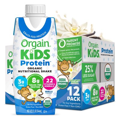 Orgain Kids 8g Protein Organic Nutritional Shake, Vanilla, 8.25 fl. oz., 12 pk.