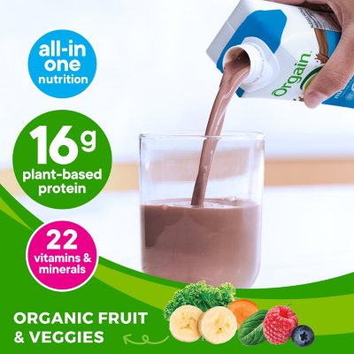 Orgain Organic Nutrition Vegan All-in-One Protein Plant Based RTD Shake, Smooth Chocolate 12 ct.