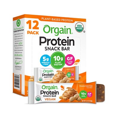 Orgain USDA Organic Vegan Protein Bars, Choose Flavor, 12 ct.