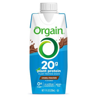 Orgain 20g Plant Based Protein Shake, Chocolate 11 fl. oz. 12 pk.