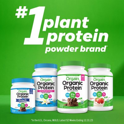 Orgain Organic 21g Plant-Based Protein Powder, Creamy Chocolate Fudge 2.74 lbs.
