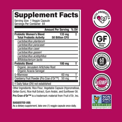 Physician's Choice Women's Probiotic Capsules, 50 Billion CFU 84 ct.