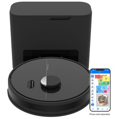 Dustin Self-Emptying Robot Vacuum and Mop, with 100-day Dock and Patented Navigation, Wi-Fi Connected