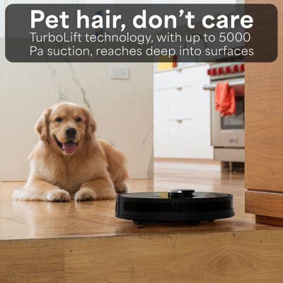 Dustin Self-Emptying Robot Vacuum and Mop, with 100-day Dock and Patented Navigation, Wi-Fi Connected