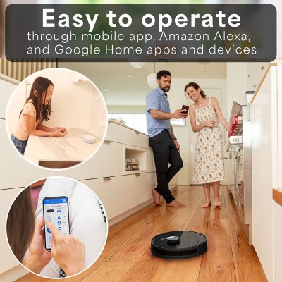 Dustin Self-Emptying Robot Vacuum and Mop, with 100-day Dock and Patented Navigation, Wi-Fi Connected
