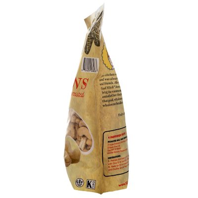 Glenda's Farmhouse Whole Natural Unsalted/Unroasted Cashews 26 oz.