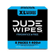 DUDE WIPES XL Flushable Wipes, Fragrance Free, 8 ct., 400 wipes