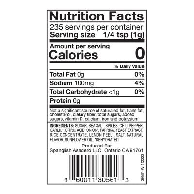 Spanglish Asadero All Purpose Seasoning, 8.3 oz.