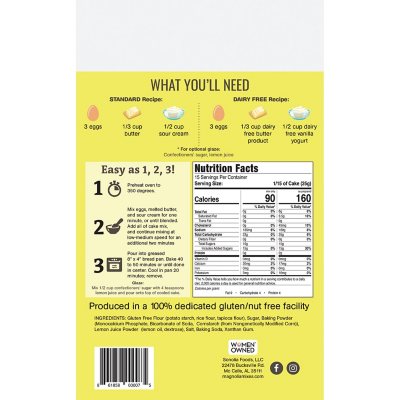 Magnolia Mixes Gluten-Free Pound Cake Mix, Lemon 14oz., 2 pk.