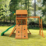 Gorilla Playsets Avalon Wood Swing Set with Wood Roof and Monkey Bars