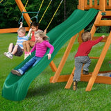 Gorilla Playsets Avalon Wood Swing Set with Wood Roof and Monkey Bars