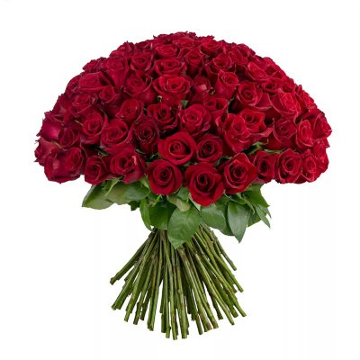 Member's Mark Rose Bouquet and Vase, 100 stems, Choose color variety