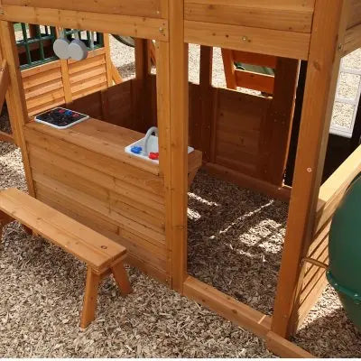 مجموعة ألعاب التأرجح الخشبية باراماونت من KidKraft مع بيتين للعب