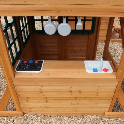 KidKraft Paramount Wooden Swing Set with Two Clubhouses