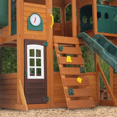 KidKraft Paramount Wooden Swing Set with Two Clubhouses